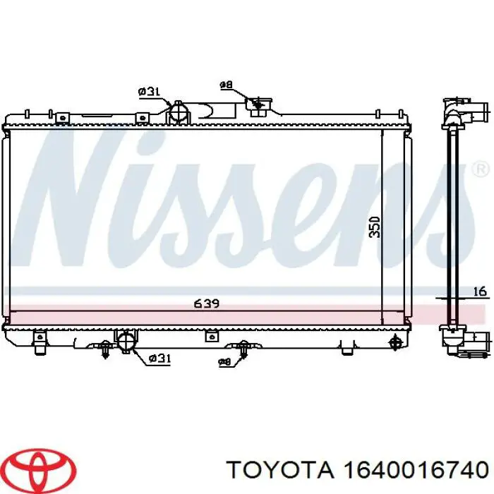 Радіатор основний Toyota 1640016740 ціна, від 57.01 USD