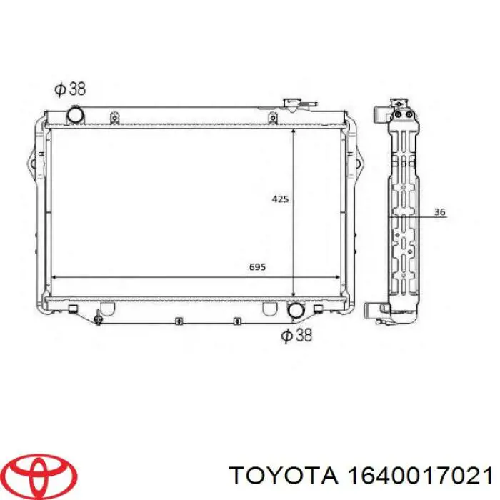 1640017021 Toyota Радіатор охолодження двигуна