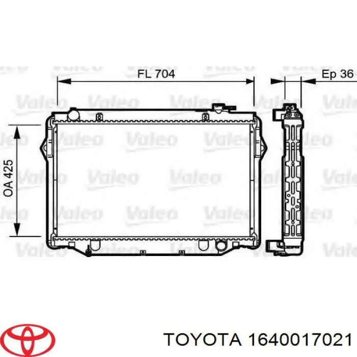 1640017021 Toyota радіатор охолодження двигуна