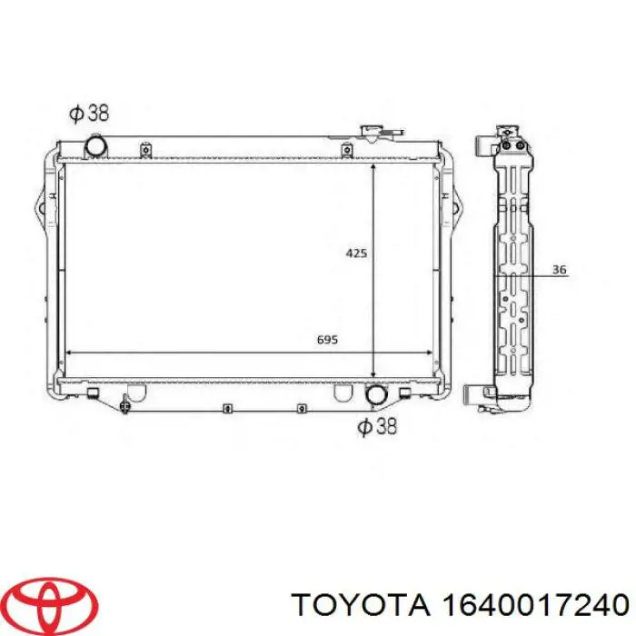 1640017240 Toyota радіатор охолодження двигуна