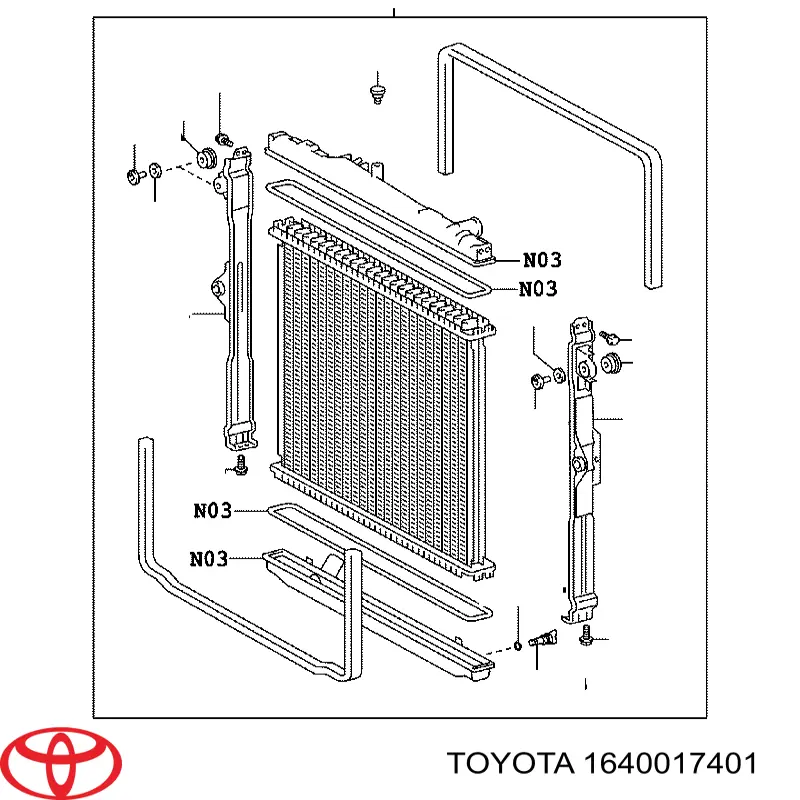 Радіатор основний Toyota 1640017401 ціна, від 600.11 USD