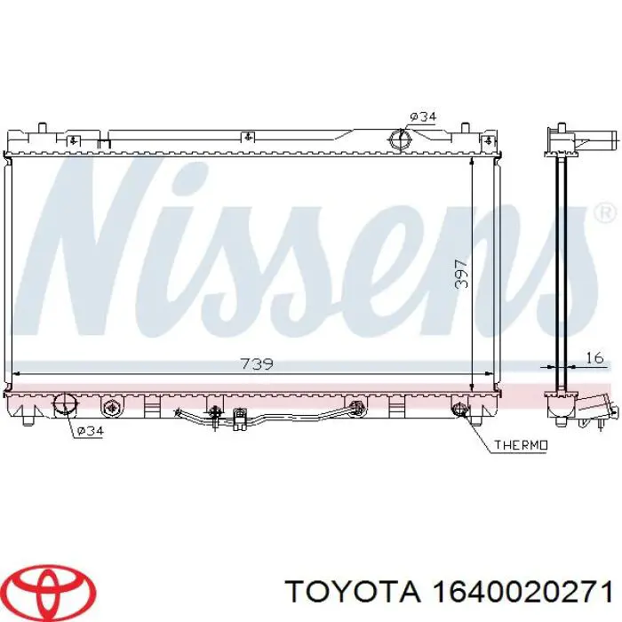 Купити 1640020271 Toyota Радіатор двигуна