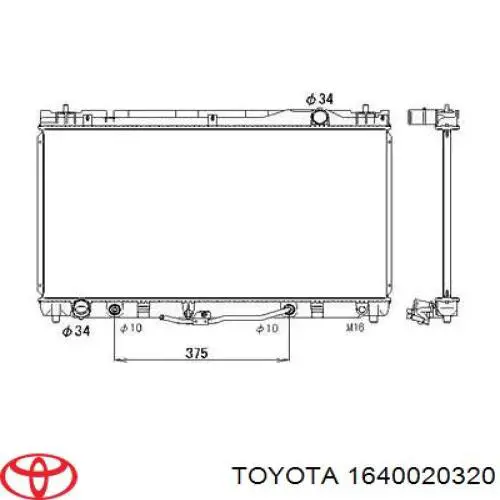 Радіатор 1640020320 Toyota