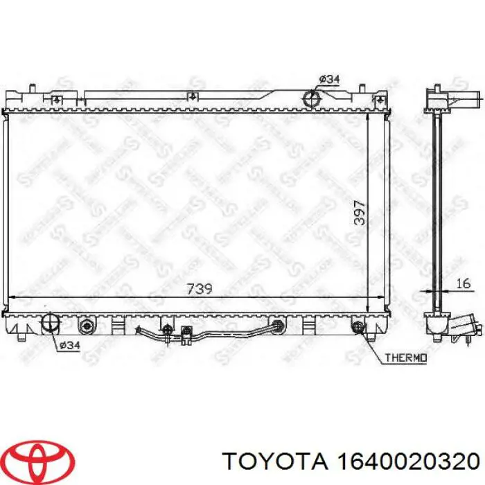 Радіатор основний Toyota 1640020320 ціна, від 91.62 USD