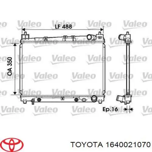 1640021070 Toyota радіатор охолодження двигуна
