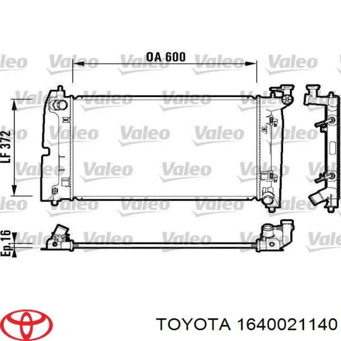 Купити 1640021140 Toyota Радіатор двигуна