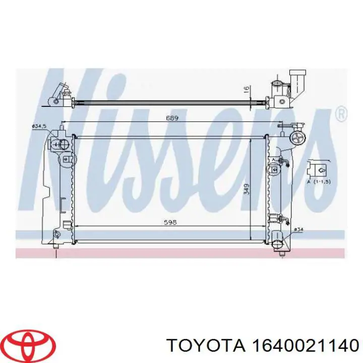 Радіатор охолодження двигуна 1640021140 Toyota