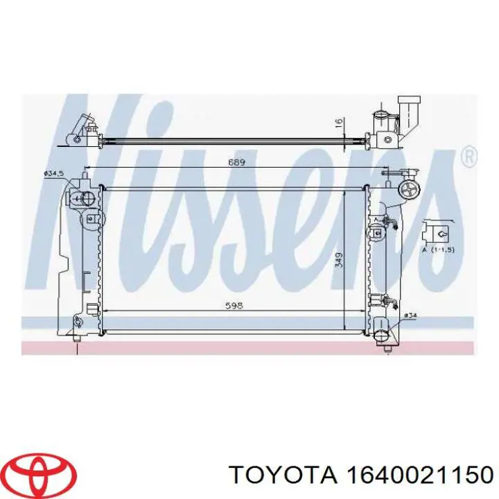 Купити 1640021150 Toyota Радіатор двигуна