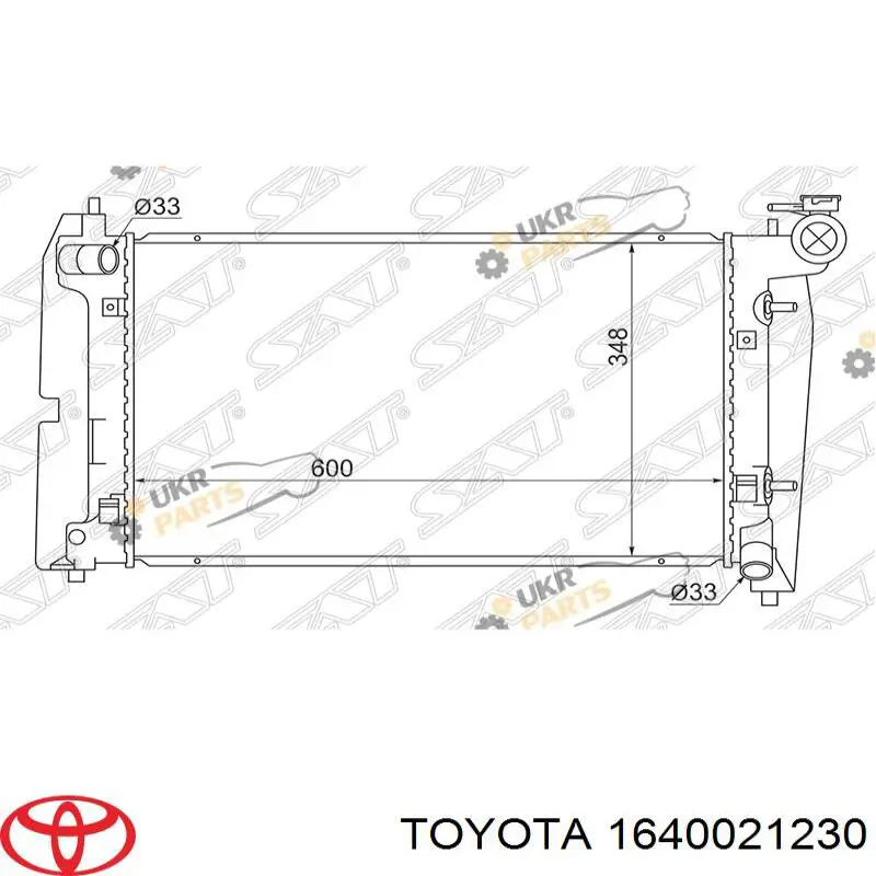 Радіатор основний Toyota 1640021230 ціна, від 71.31 USD