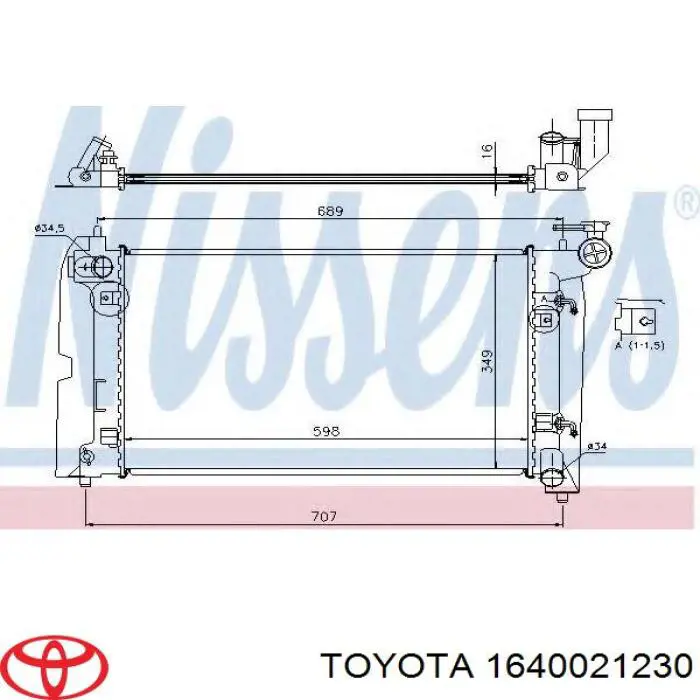 Радіатор охолодження двигуна 1640021230 Toyota