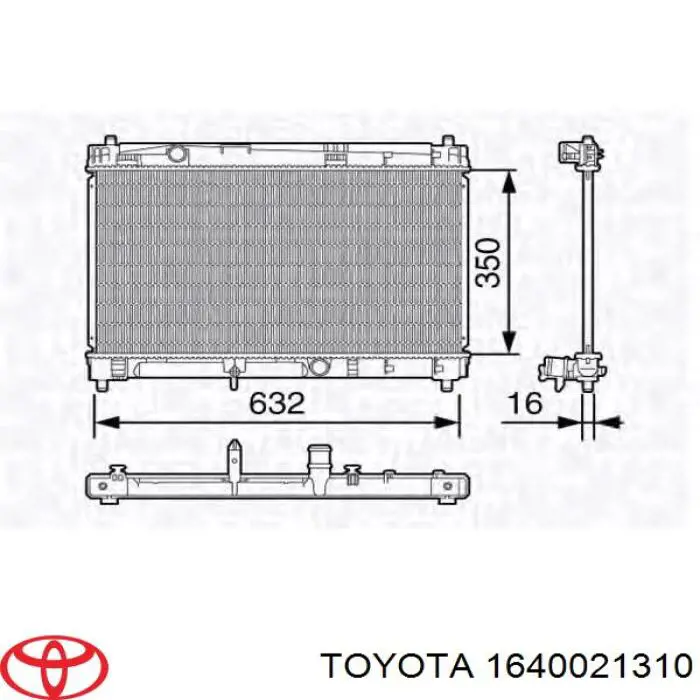 Купити 1640021310 Toyota Радіатор двигуна