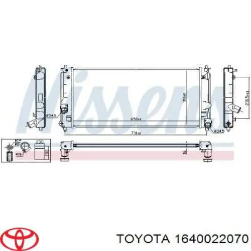 1640022070 Toyota Радіатор охолодження двигуна
