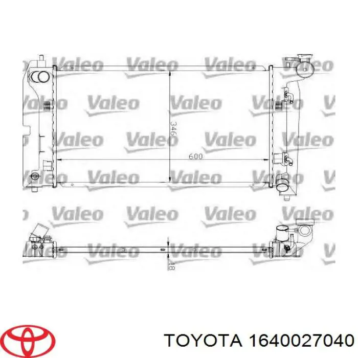 Радіатор 1640027040 Toyota
