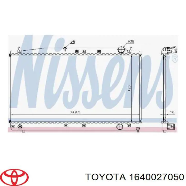 1640027050 Toyota Радіатор охолодження двигуна