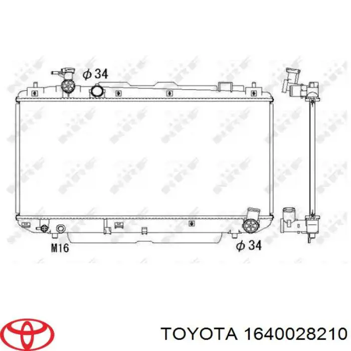 Радіатор охолодження двигуна 1640028210 Toyota