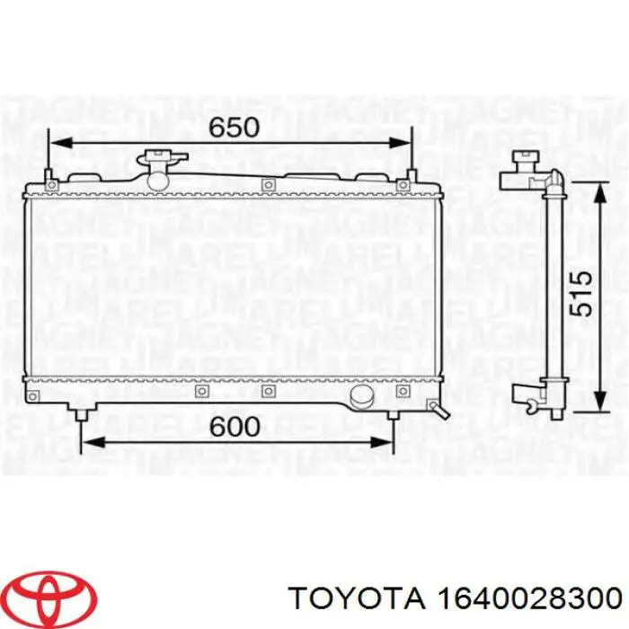 1640028300 Toyota радіатор охолодження двигуна