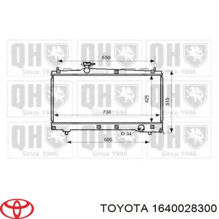 Радіатор основний Toyota 1640028300 ціна, від 91.31 USD