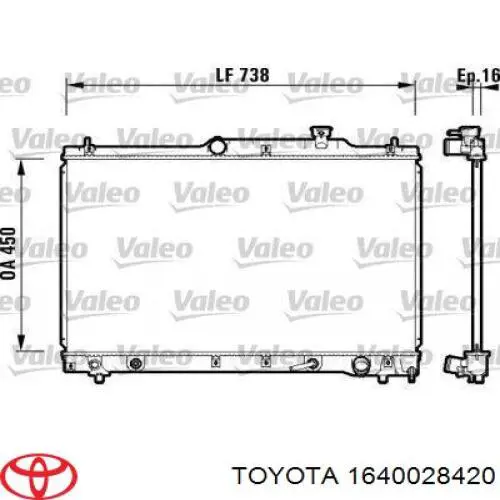 Купити 1640028420 Toyota Радіатор двигуна