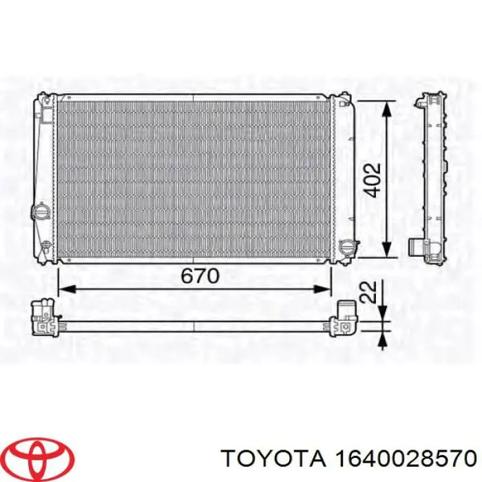 Радіатор основний Toyota 1640028570 ціна, від 67.63 USD