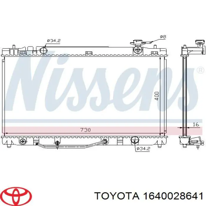 Радіатор основний Toyota 1640028641 ціна, від 110.04 USD