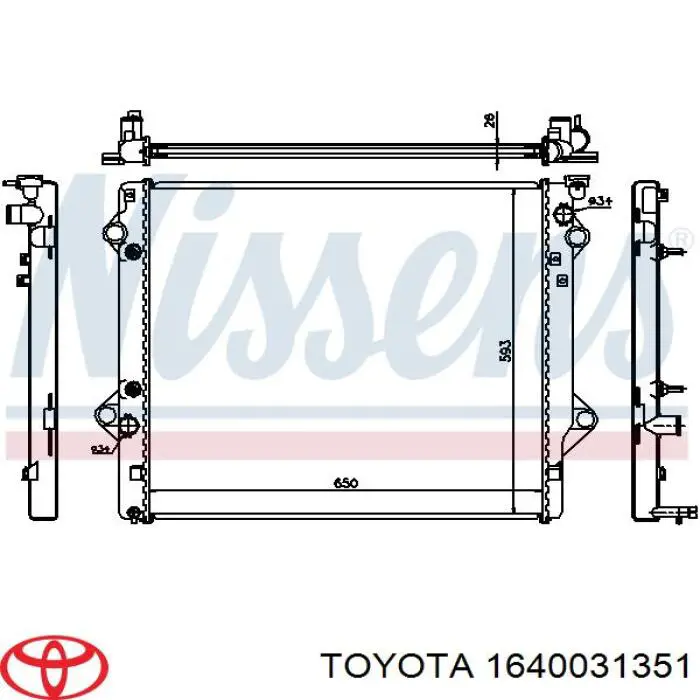 Купити 1640031351 Toyota Радіатор двигуна