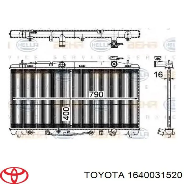 1640031520 Toyota радіатор охолодження двигуна