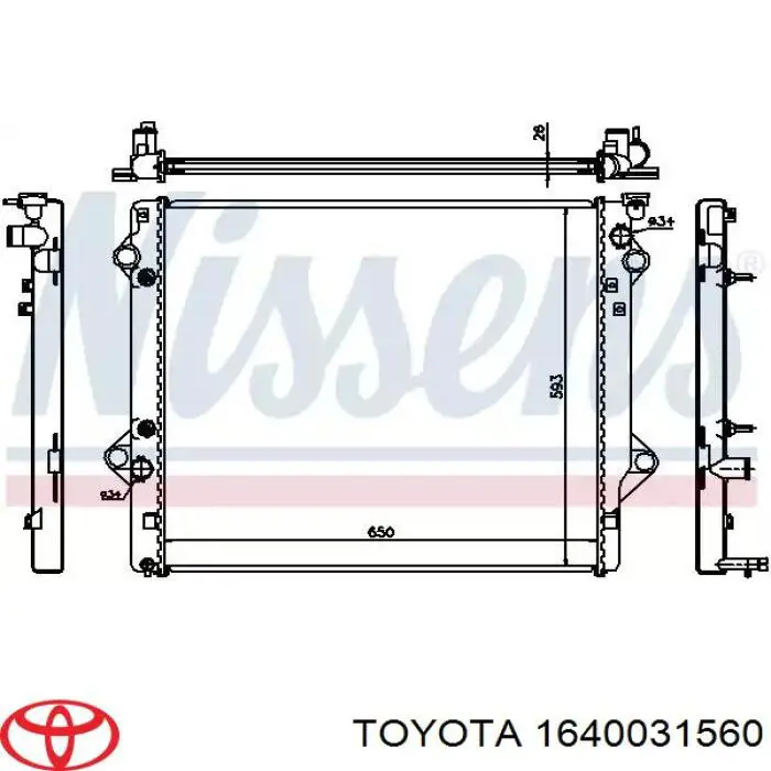 Радіатор 1640031550 Toyota