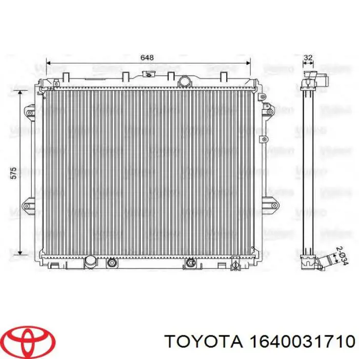 Купити 1640031710 Toyota Радіатор двигуна