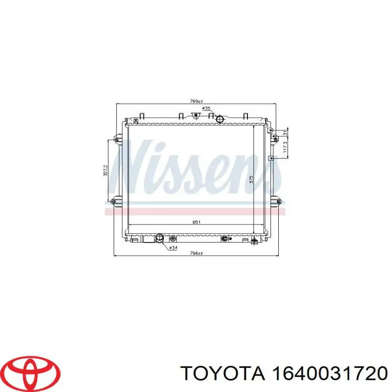 1640031720 Toyota радіатор охолодження двигуна