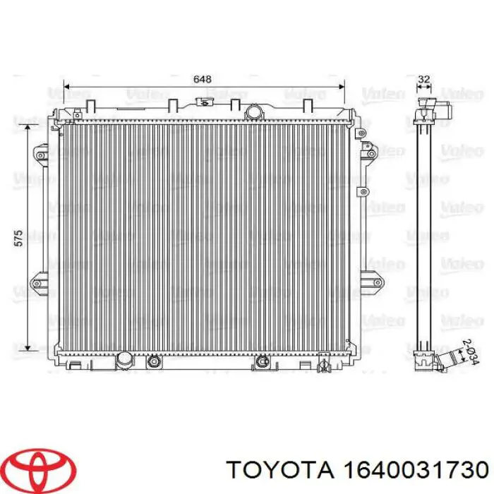 1640031731 Toyota радіатор охолодження двигуна