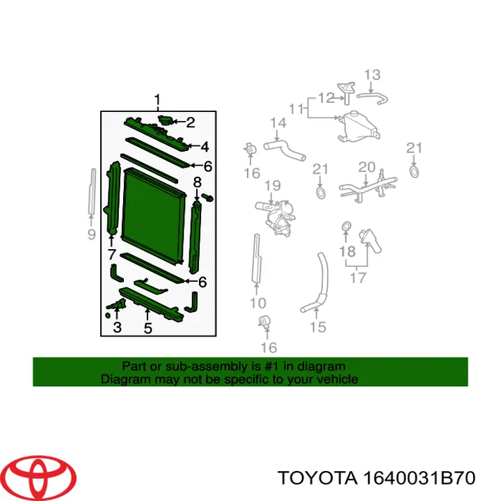Радіатор основний Toyota 1640031B70 ціна, від 571.25 USD