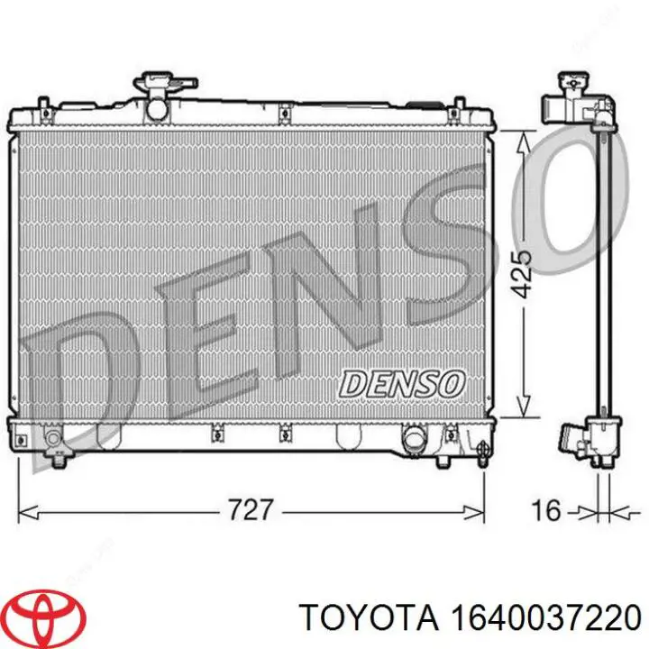 1640037220 Toyota Радіатор охолодження двигуна