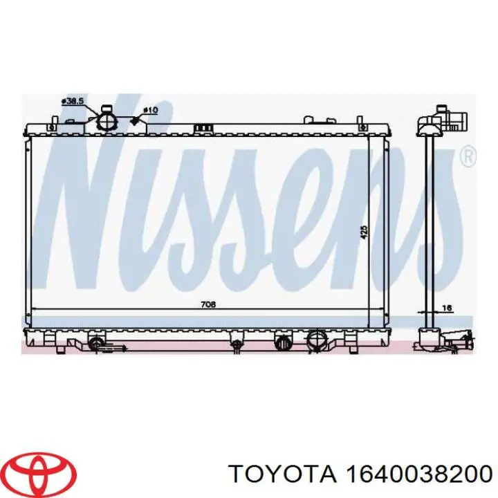 Радіатор 1640038200 Toyota