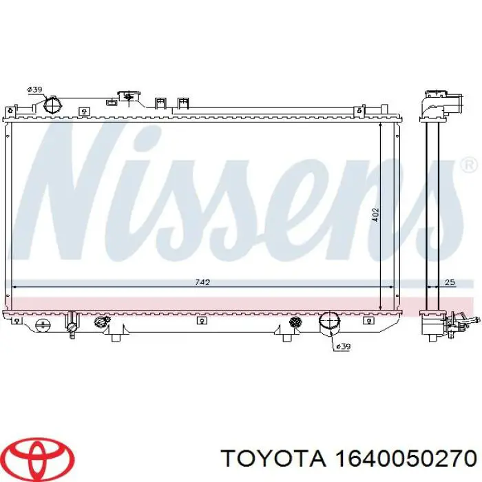 Купити 1640050270 Toyota Радіатор двигуна