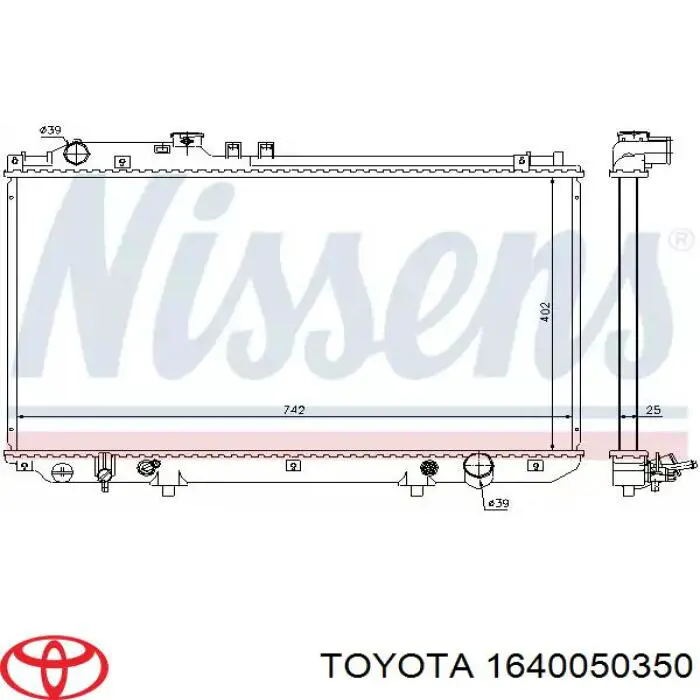 Радіатор 1640050350 Toyota