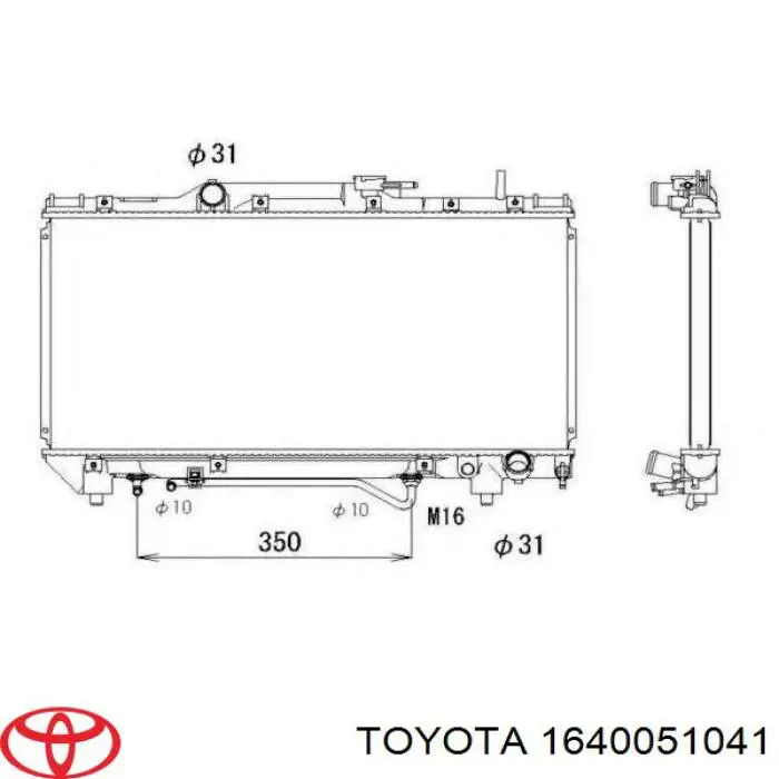 Радіатор основний Toyota 1640051041 ціна, від 253.32 USD