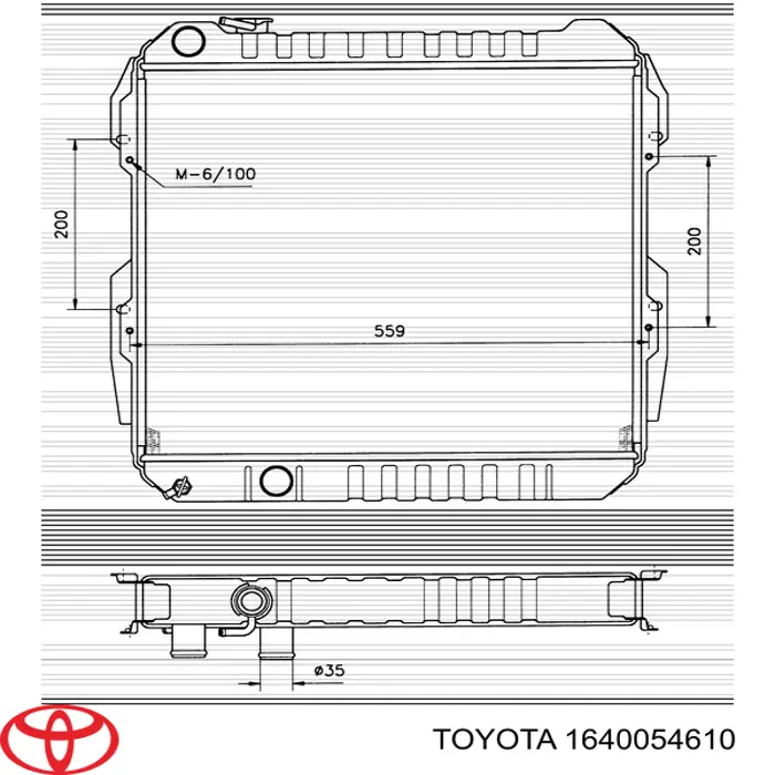 Радіатор 1640054610 Toyota