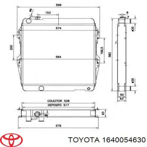 1640054630 Toyota Радіатор охолодження двигуна