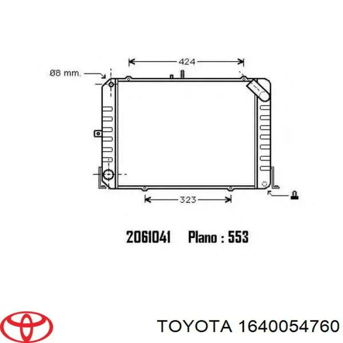 Радіатор основний Toyota 1640054760 ціна, від 452.29 USD
