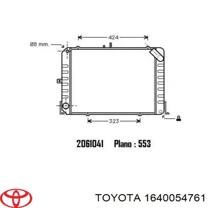 Радіатор основний Toyota 1640054761 ціна, від 453.15 USD