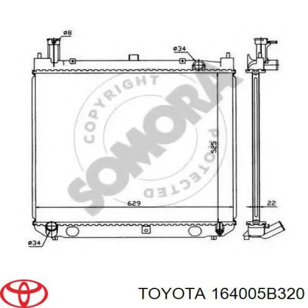 164005B320 Toyota радіатор охолодження двигуна