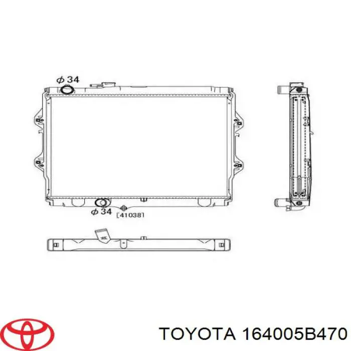 164005B470 Toyota Радіатор охолодження двигуна