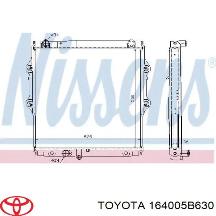 Радіатор основний Toyota 164005B630 ціна, від 120.94 USD