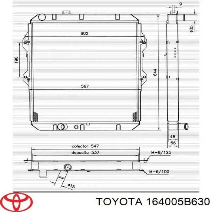 Купити 164005B620 Toyota Радіатор двигуна
