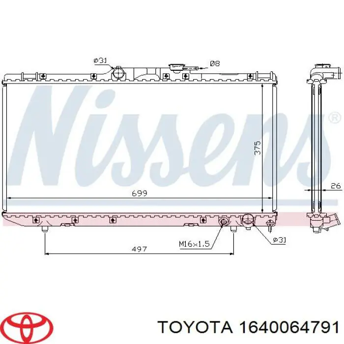 1640064741 Toyota Радіатор охолодження двигуна