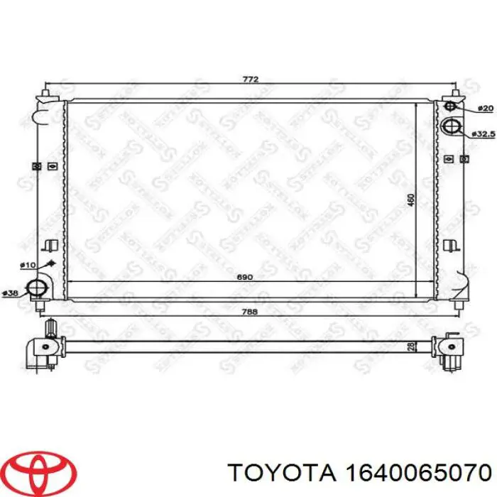 Радіатор охолодження Toyota 1640065041