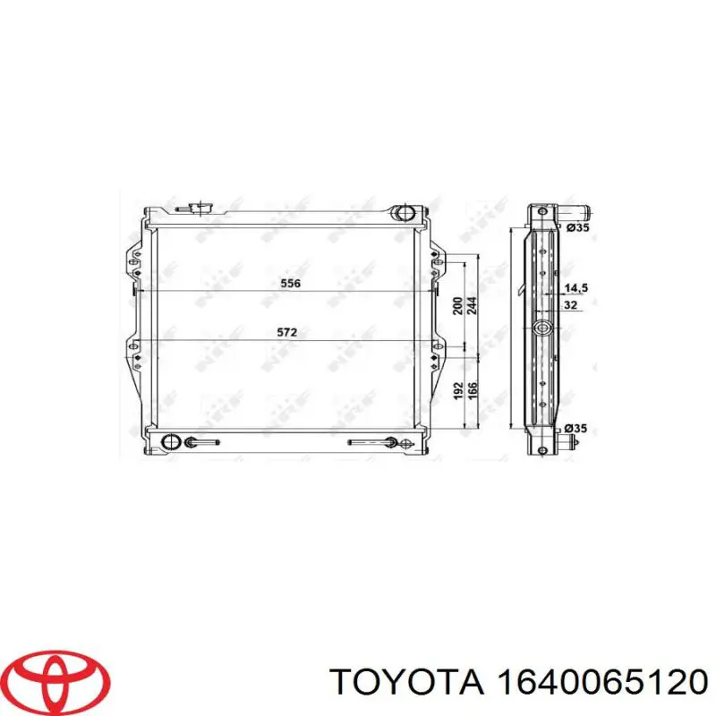 Радіатор основний Toyota 1640065120 ціна, від 125.72 USD