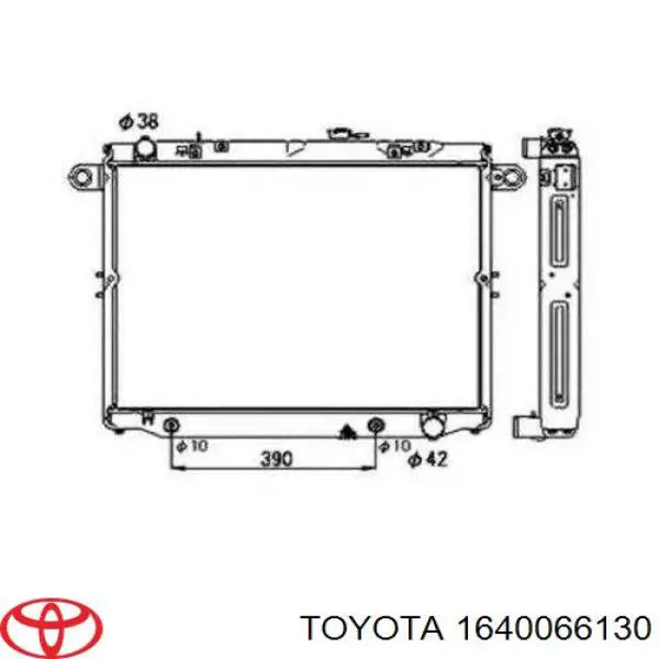 Радіатор охолодження двигуна 1640066130 Toyota