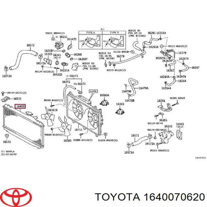Купити 1640070620 Toyota Радіатор двигуна