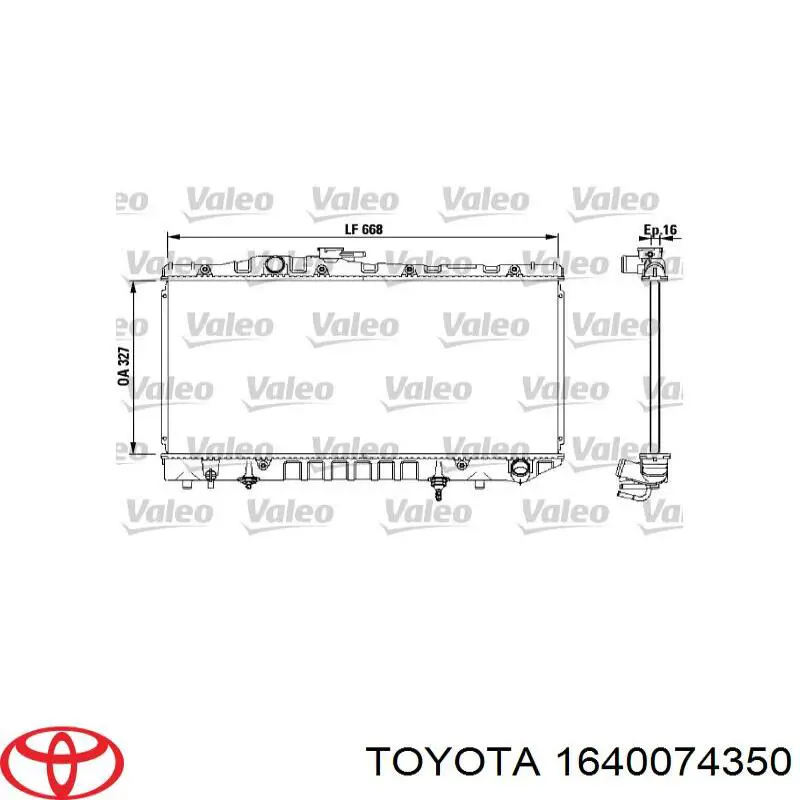Радіатор основний Toyota 1640074350 ціна, від 293.71 USD
